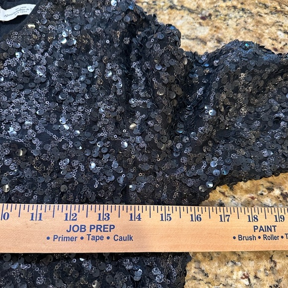 Abercrombie women’s Black Sequin 3/4 sleeve Dress Size medium - Picture 7 of 8